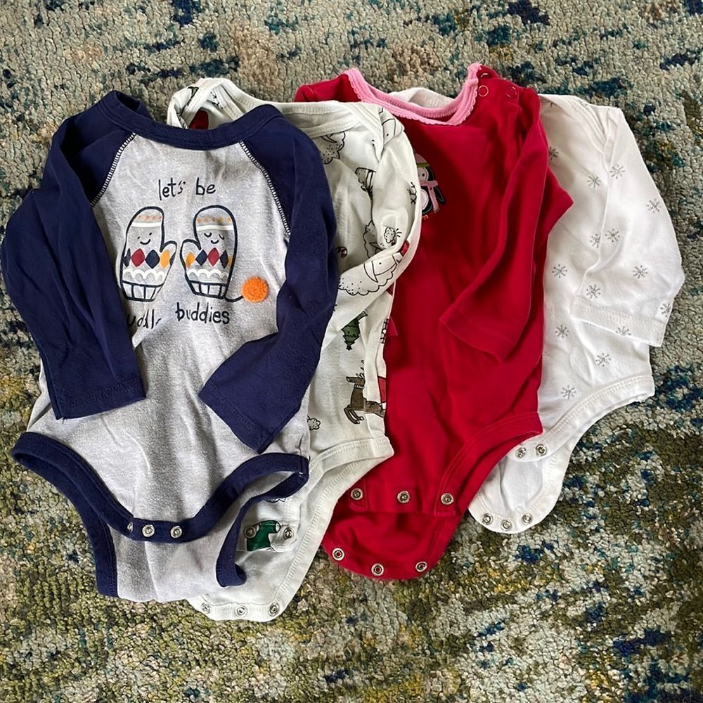 3 for $15 - Bundle of 4 Christmas onesies